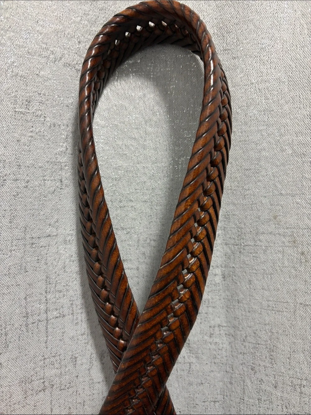Braided Brown Leather Belt